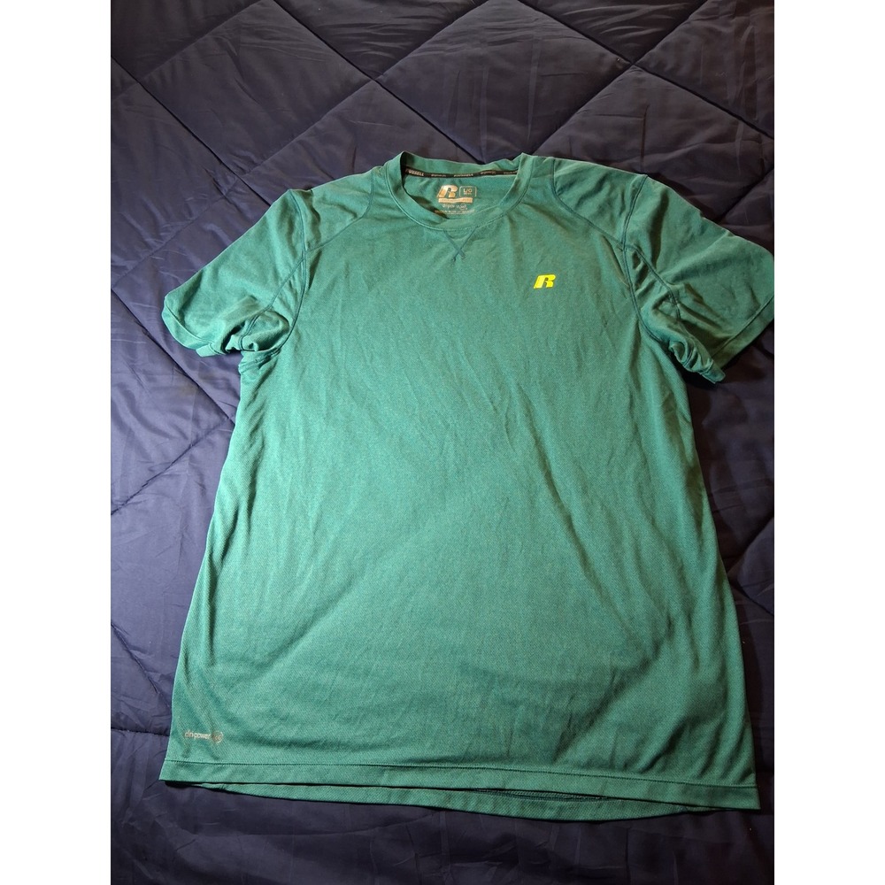 Russell Athletic Mens Dri-Power 360 Training Shirt Teal Green Large L/G 42-44